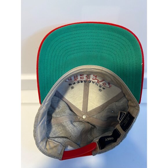 OBEY PROPAGANDA SNAPBACK RED GREY ADJUSTABLE HAT CAP - Picture 5 of 8